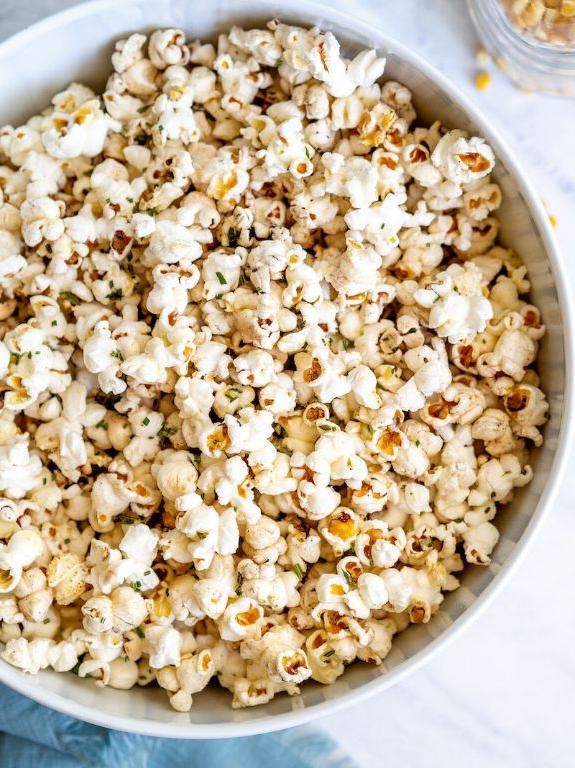 Truffle Oil and Rosemary Air Popped Popcorn