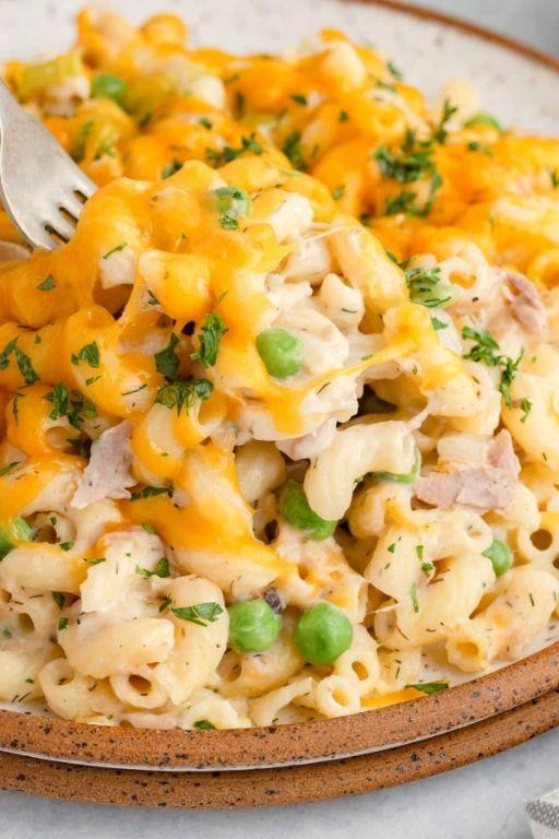 Tuna Macaroni Casserole with Peas