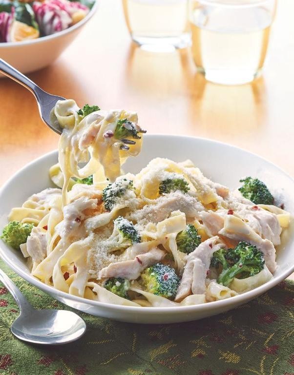 Turkey and Broccoli Alfredo Pasta