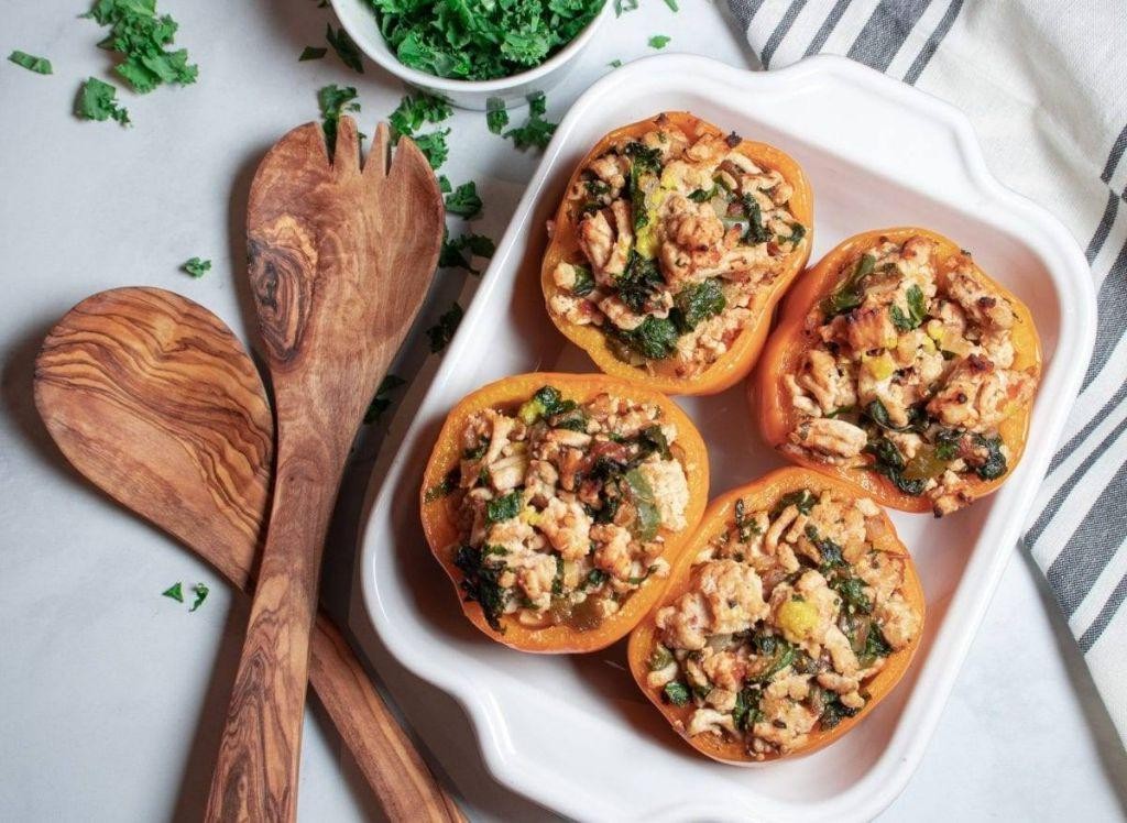 Turkey and Kale Stuffed Peppers