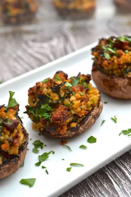 Turkey and Pesto Stuffed Portobellos