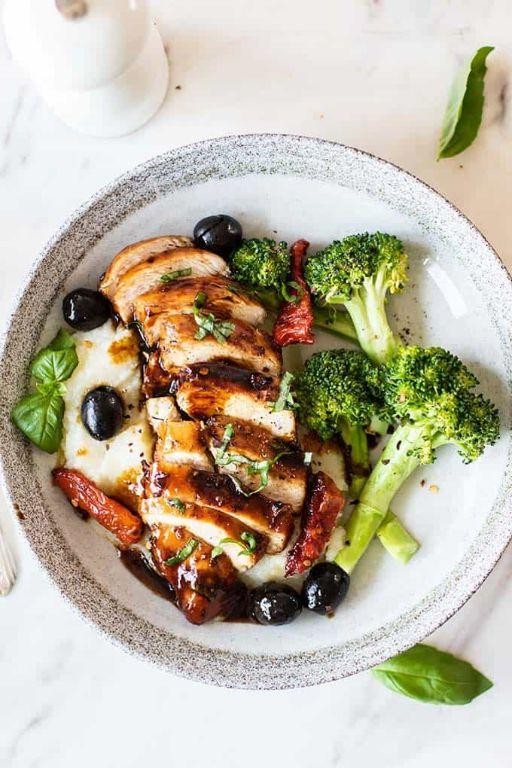 Tuscan Chicken Thighs with Balsamic Glaze