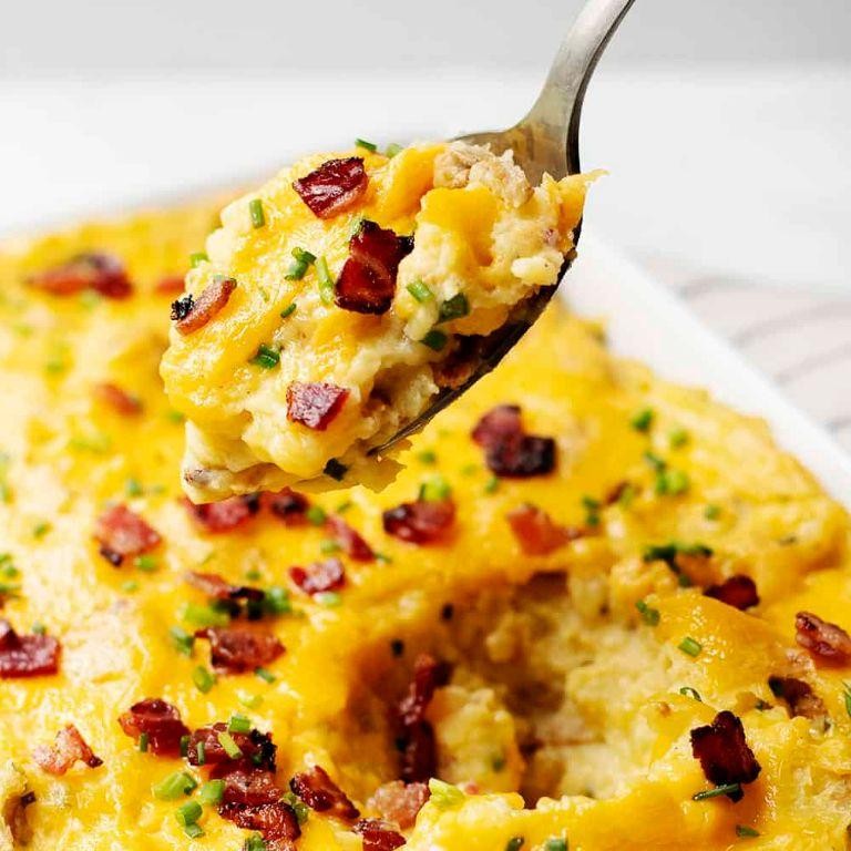 Twice-Baked Mashed Potatoes with Sour Cream