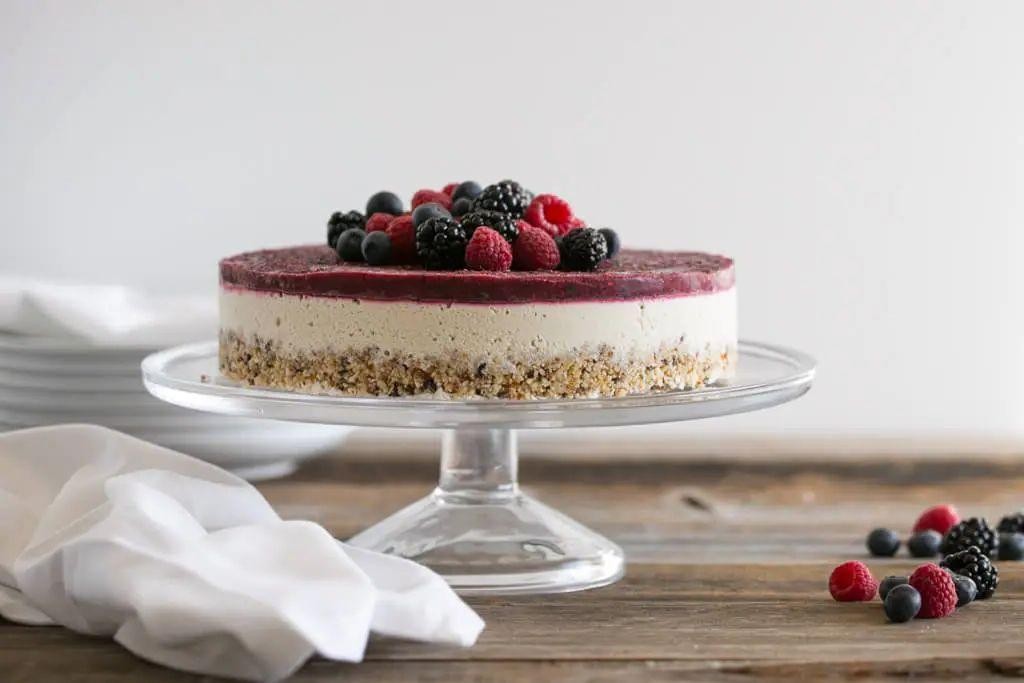 Vanilla Protein Cheesecake with Berry Topping