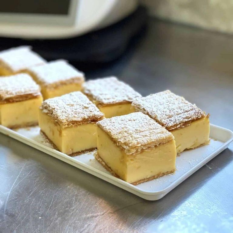Vanilla Slice with Icing Sugar Dusting