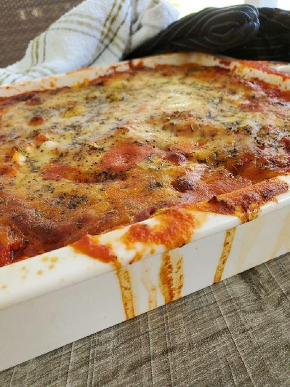 Veal Parmesan Casserole with Three Cheeses