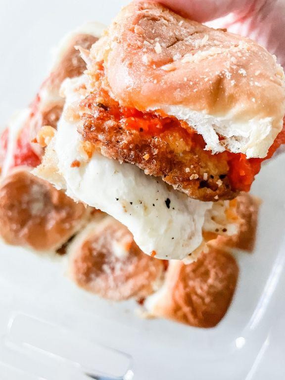 Veal Parmesan Sliders with Parmesan Crisps
