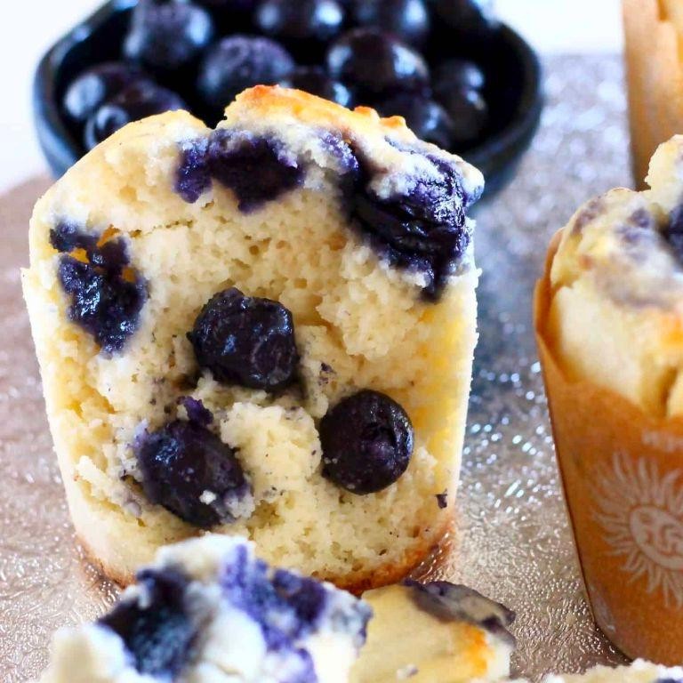 Vegan Blueberry Muffins with Almond Flour