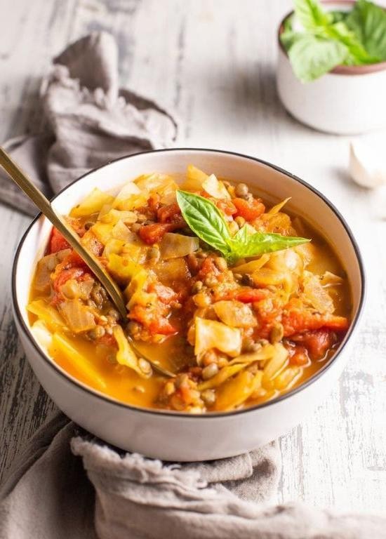 Vegan Cabbage and Lentil Soup