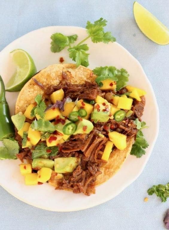 Vegan Jackfruit Street Tacos with Mango Slaw