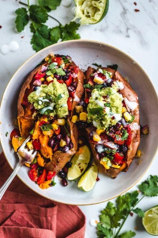 Vegetarian Mexican Stuffed Sweet Potatoes