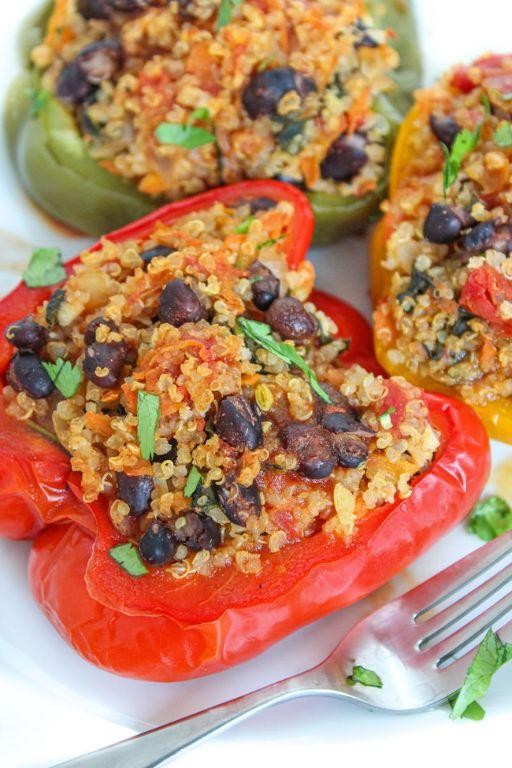 Vegetarian Stuffed Peppers with Black Beans