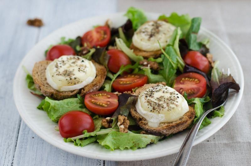 Warm Goat Cheese Salad with Honey Dressing