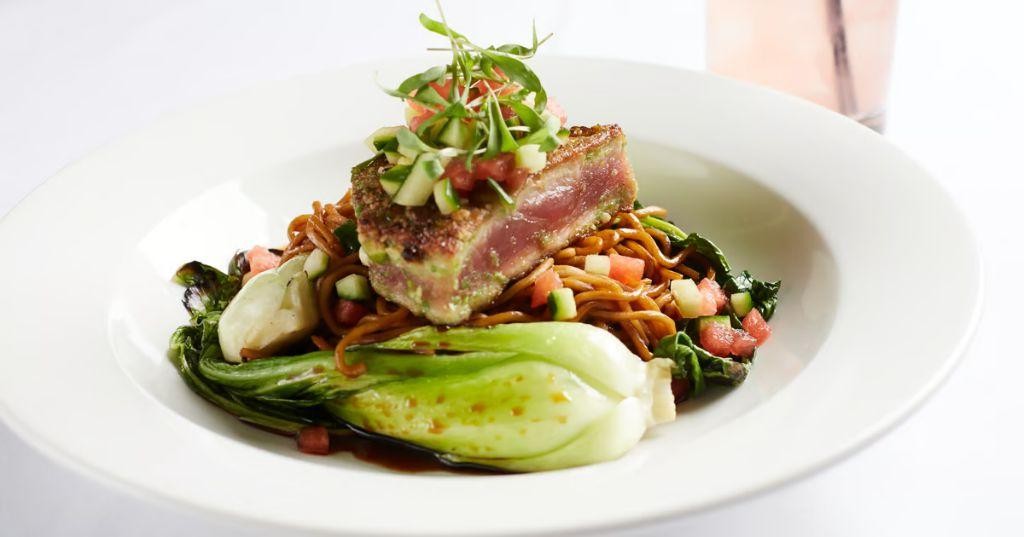 Wasabi Pea-Crusted Tuna Salad