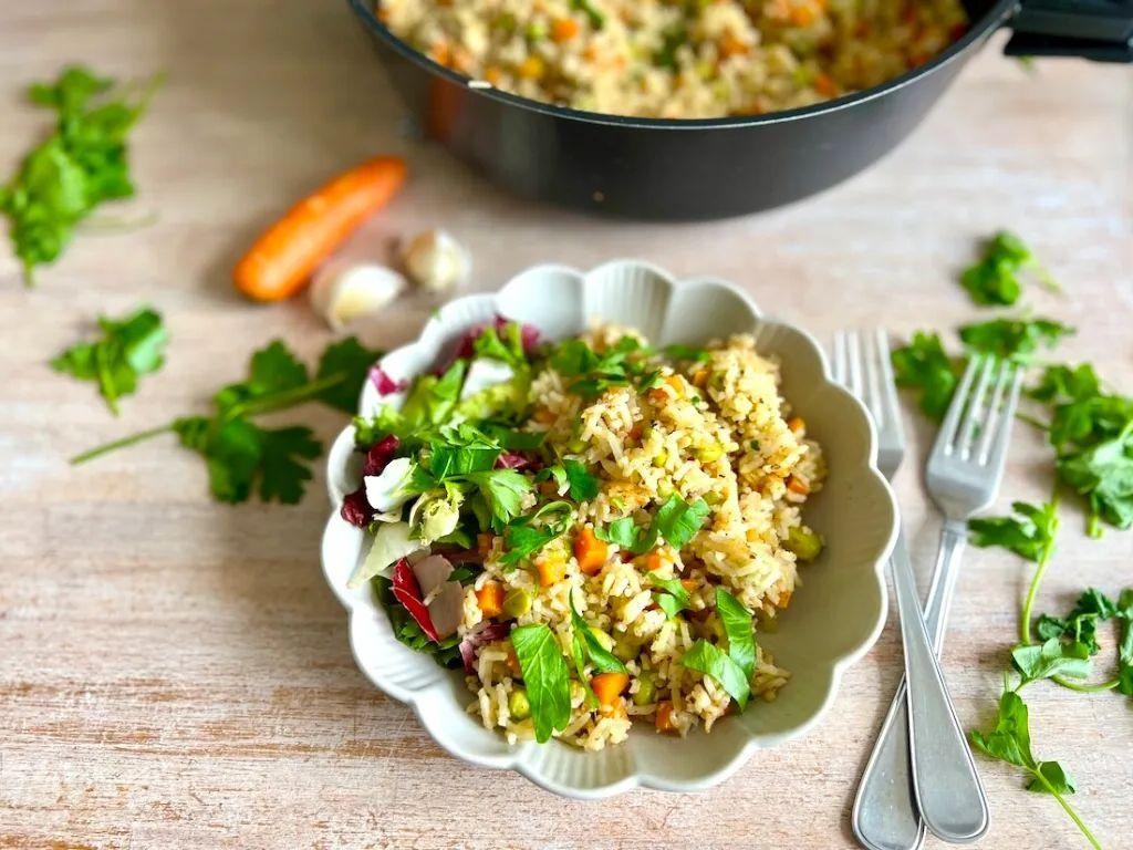 Wasabi Shrimp Fried Rice with a Japanese Flair