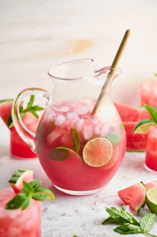 Watermelon Mint Rum Refresher Bucket