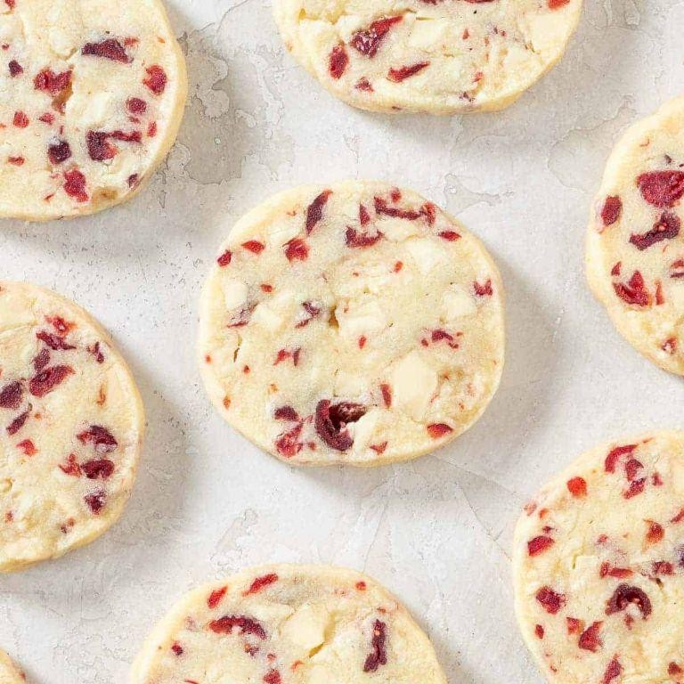 White Chocolate Cranberry Butter Cookies