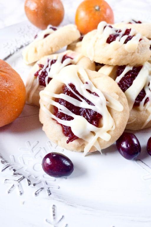 White Chocolate Cranberry Thumbprint Cookies