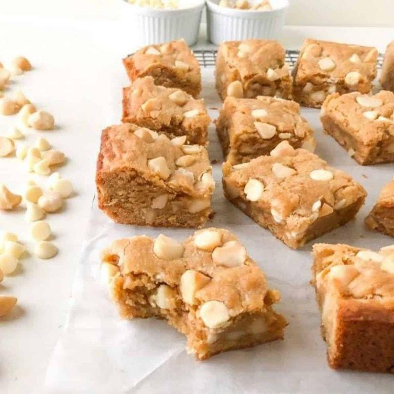 White Chocolate Macadamia Nut Blondies
