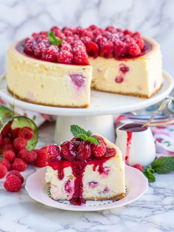 White Chocolate Raspberry Cheesecake