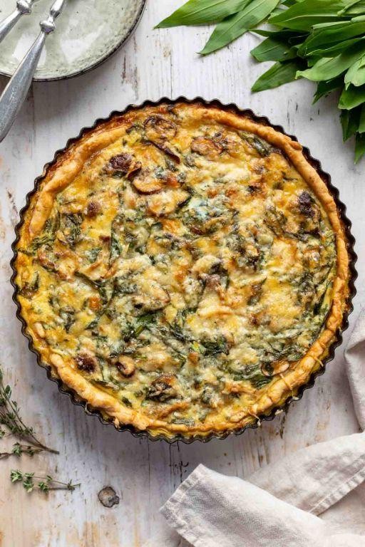 Wild Garlic and Mushroom Tart