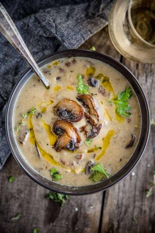 Wild Mushroom Soup with Dried Porcini and Thyme