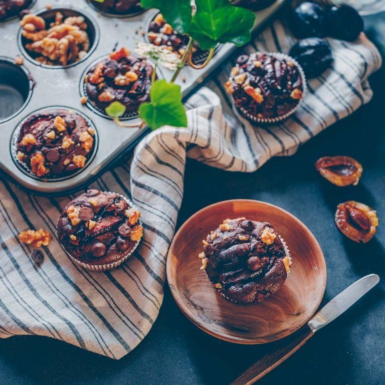 Wild Plum and Dark Chocolate Muffins
