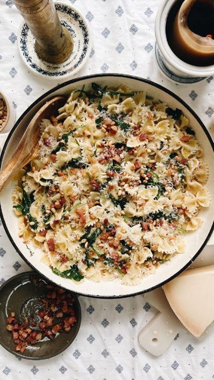 Wilted Arugula with Crispy Pancetta