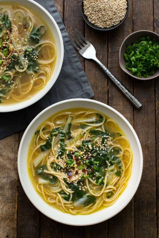 Xiu Mai Soup with Noodles and Bok Choy