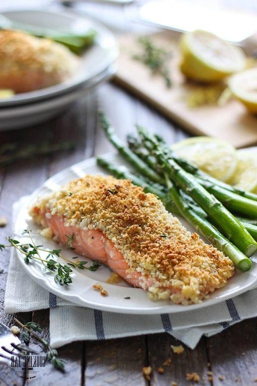 Zesty Lemon Bread Crumb-Topped Salmon