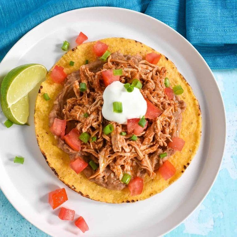 Zesty Mexican Shredded Chicken Tostadas