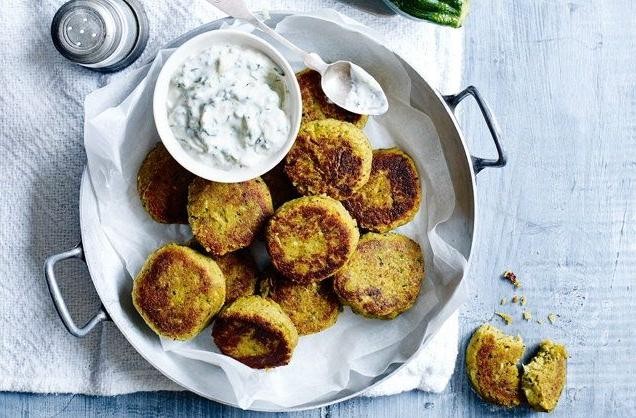 Zucchini Falafel with Tzatziki