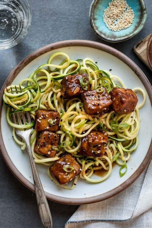 Zucchini Noodle Stir-Fry with Tofu