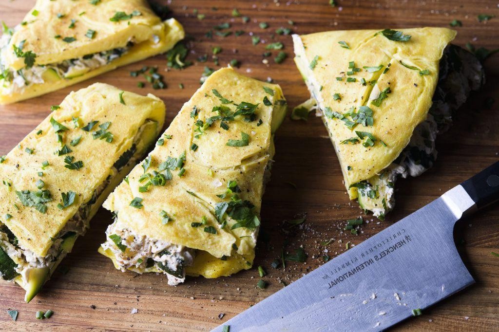 Zucchini and Egg Omelette with Goat Cheese