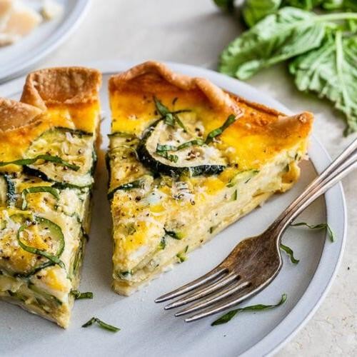 Zucchini and Egg Quiche with Spinach