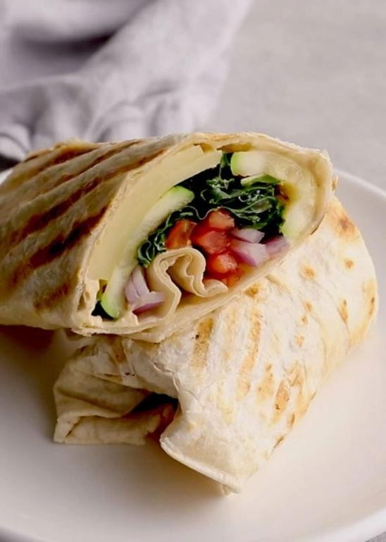 Zucchini and Egg Wraps with Hummus